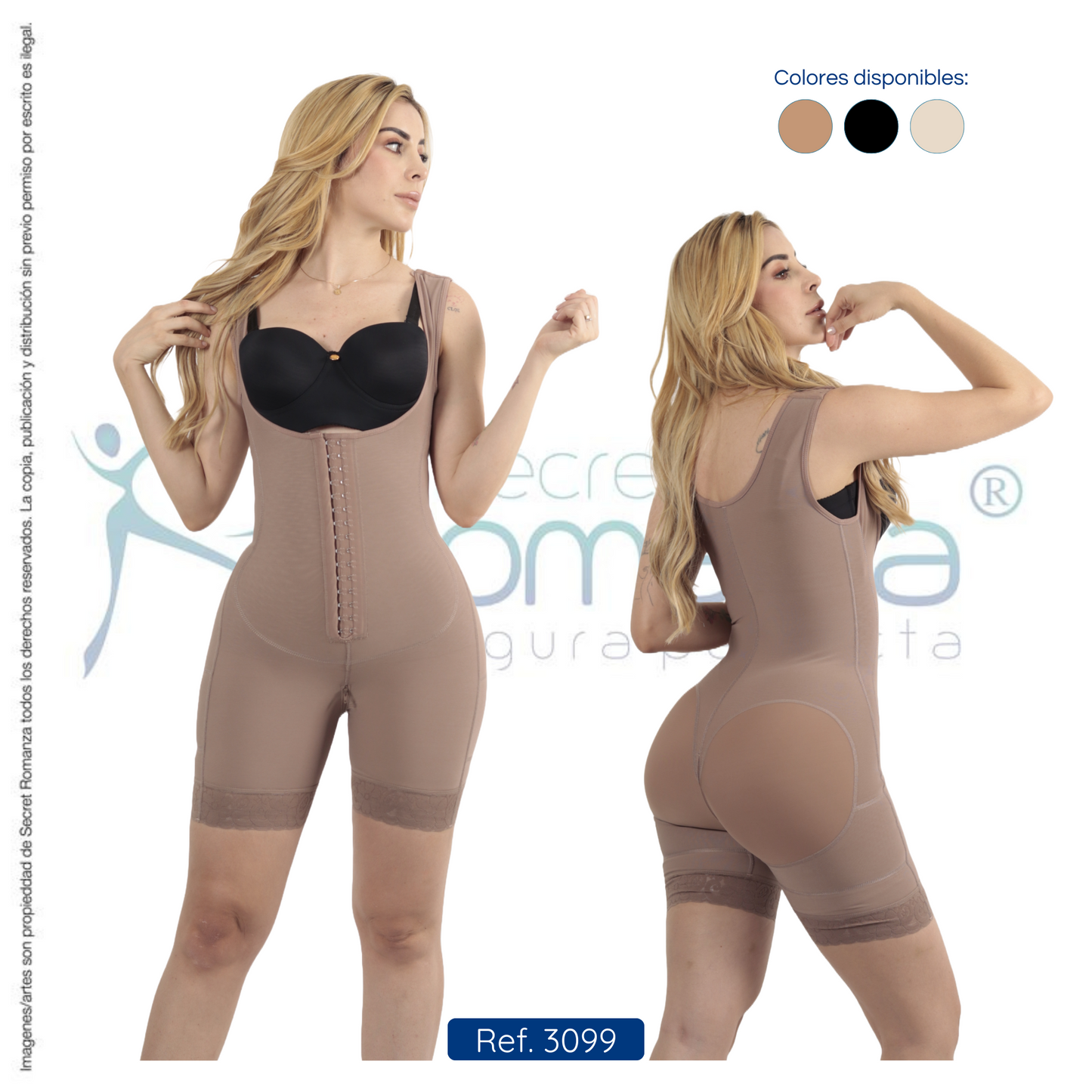 Mod. 3099 Short Senos libres con broches en hombros