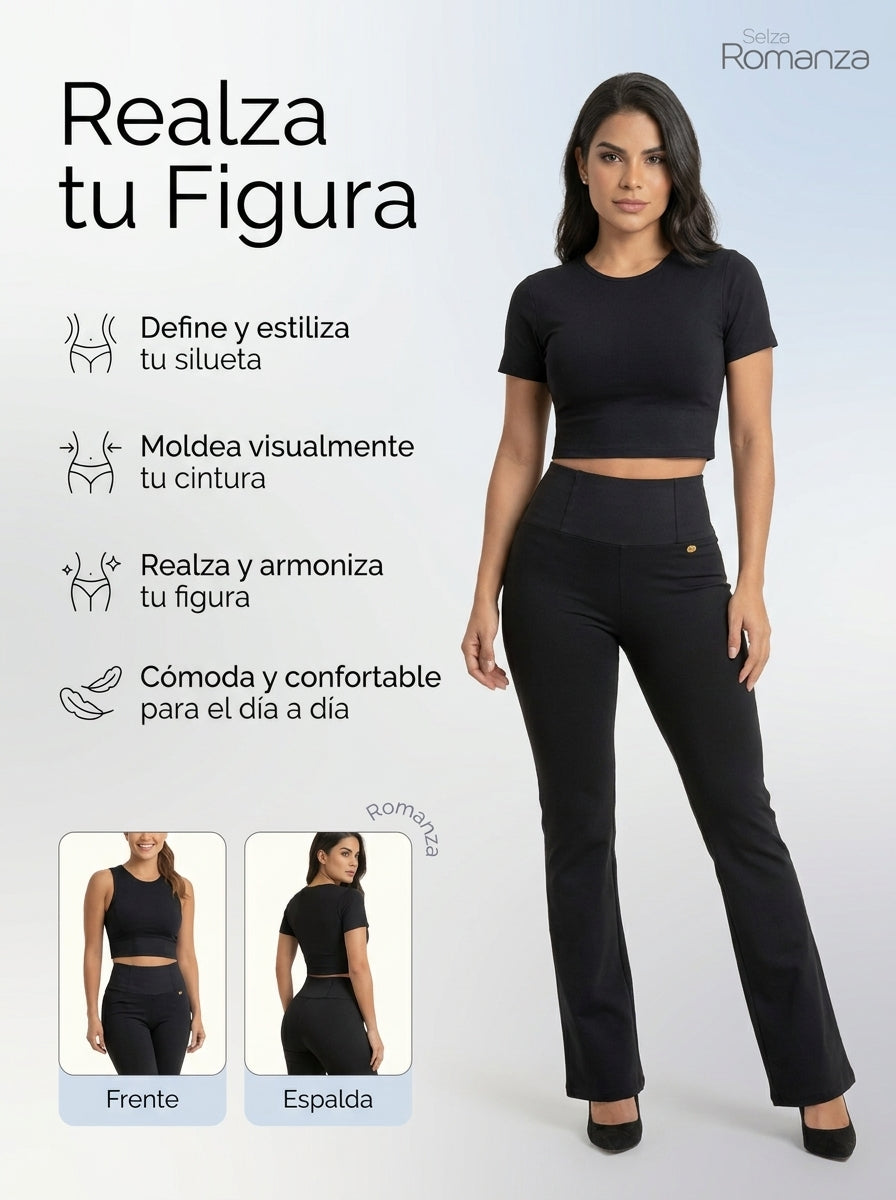 Ref 7141 Leggins bota campana con pretina fusionada levanta gluteo