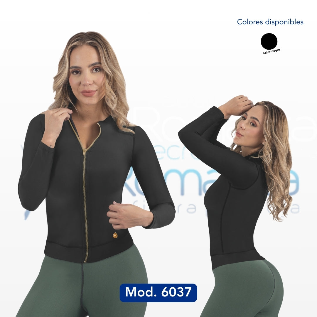 Mod. 6037 Chaqueta Deportiva Manga Larga con Cremallera Dorada