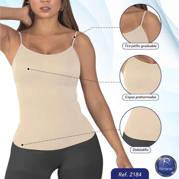 Mod. 2184 Faja tipo camiseta con copas prehormadas