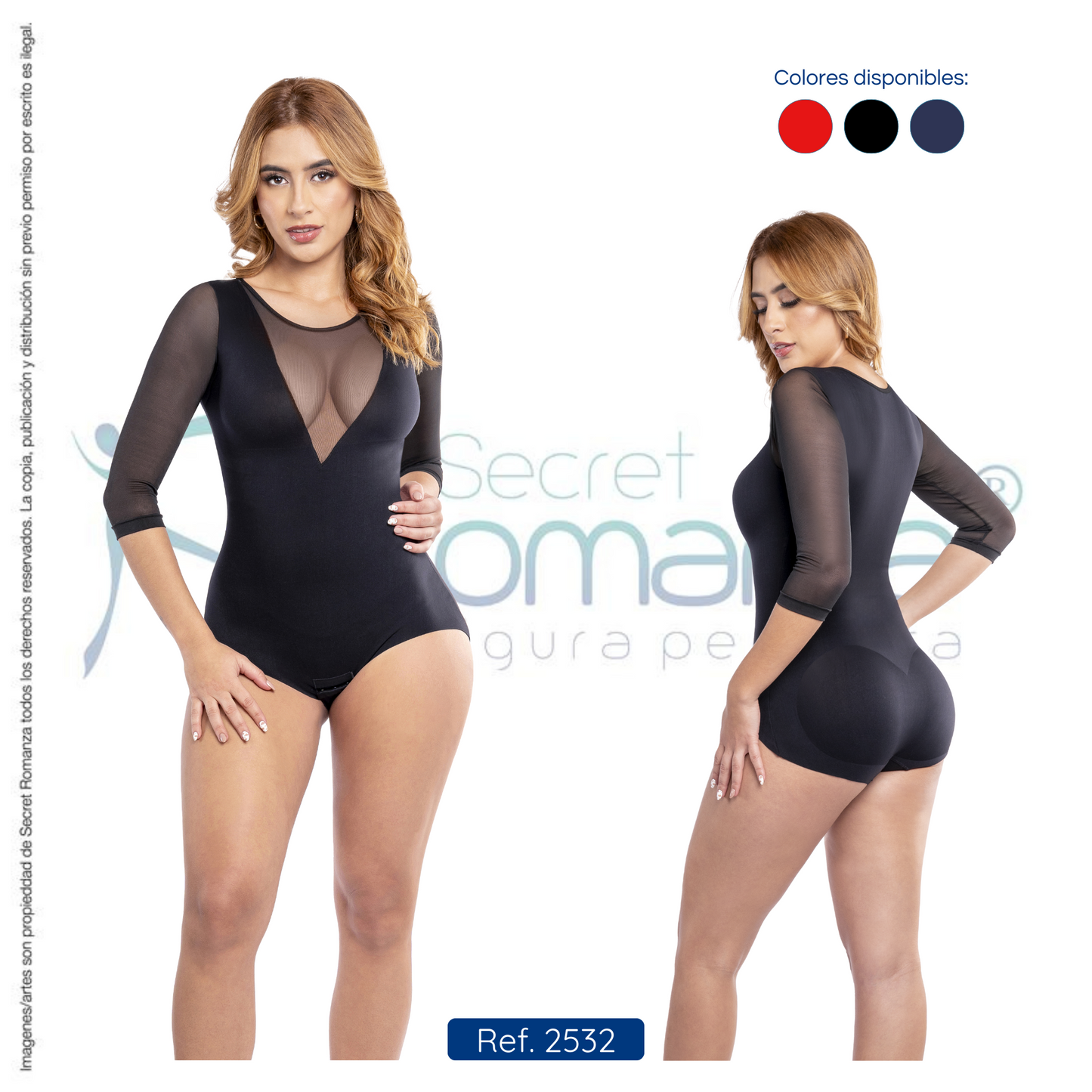 Mod. 2532 Body exterior con escote y mangas en tul