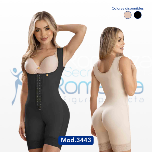 Mod. 3443 Faja tipo short senos libres con broche frontal y zipper perineal