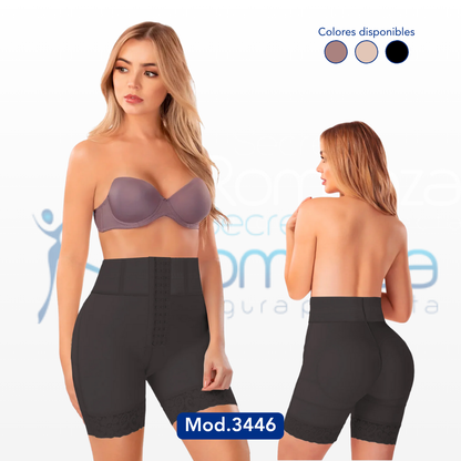 Mod. 3446 Faja tipo short cintura alta, elástico en cintura con varillas plásticas