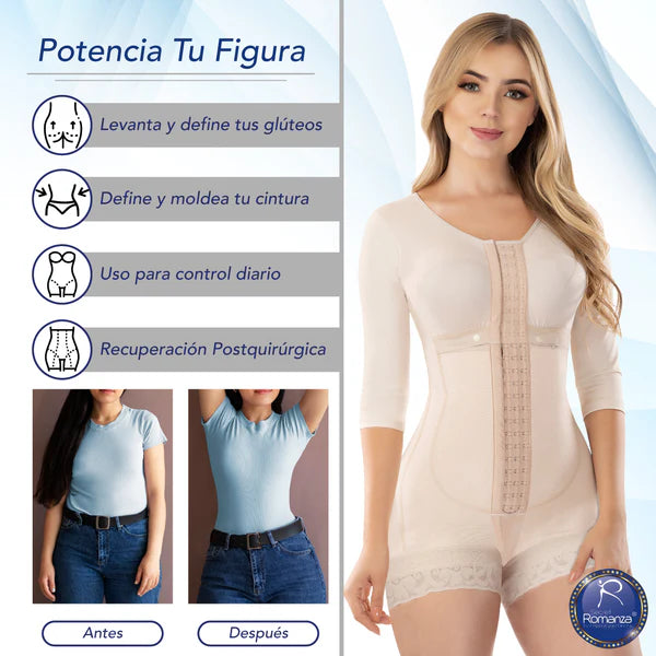 Ref. 3252 Cuenta con brasier prehormado y mangas tres cuartos