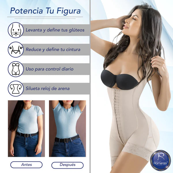 Ref. 3299 Faja tipo cachetero silueta reloj de arena, fabricada en Powernet de alta compresión