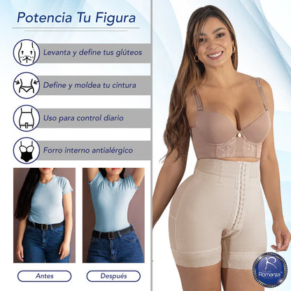 Mod. 3314 Short cintura alta con broches