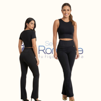 Ref 7141 Leggins bota campana con pretina fusionada levanta gluteo