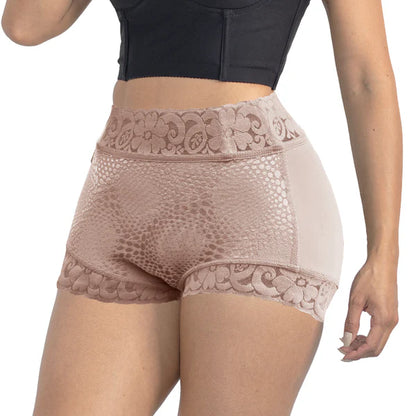 Ref. 3479 Faja Powernet ensueño tipo cachetero cintura media levanta glúteo prehormado con encaje siliconado