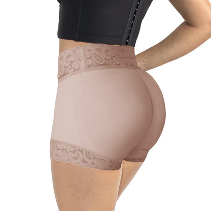 Ref. 3479 Faja Powernet ensueño tipo cachetero cintura media levanta glúteo prehormado con encaje siliconado