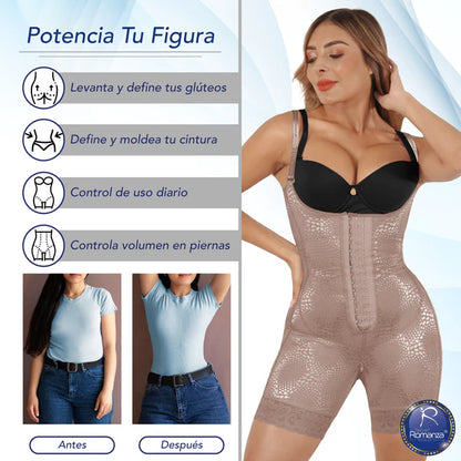 Ref. 3487 Faja Powernet Ensueño Silueta Reloj de Arena tipo short senos libres