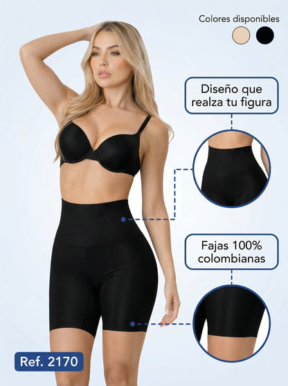 Mod. 2170 Short cintura media con varillas internas y dobladillo fusionado