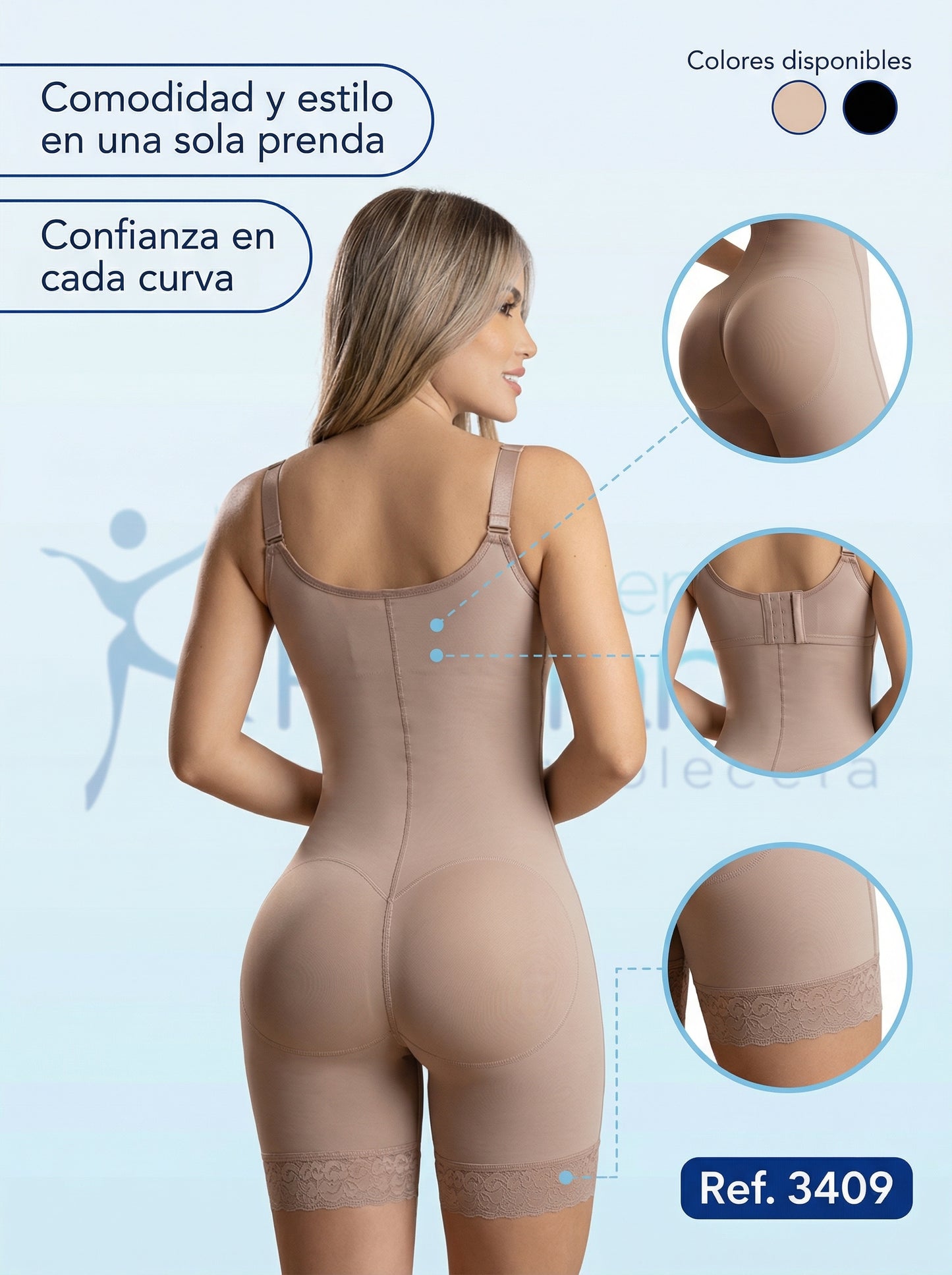 Mod. 3409 Faja Senos libres Zipper Frontal