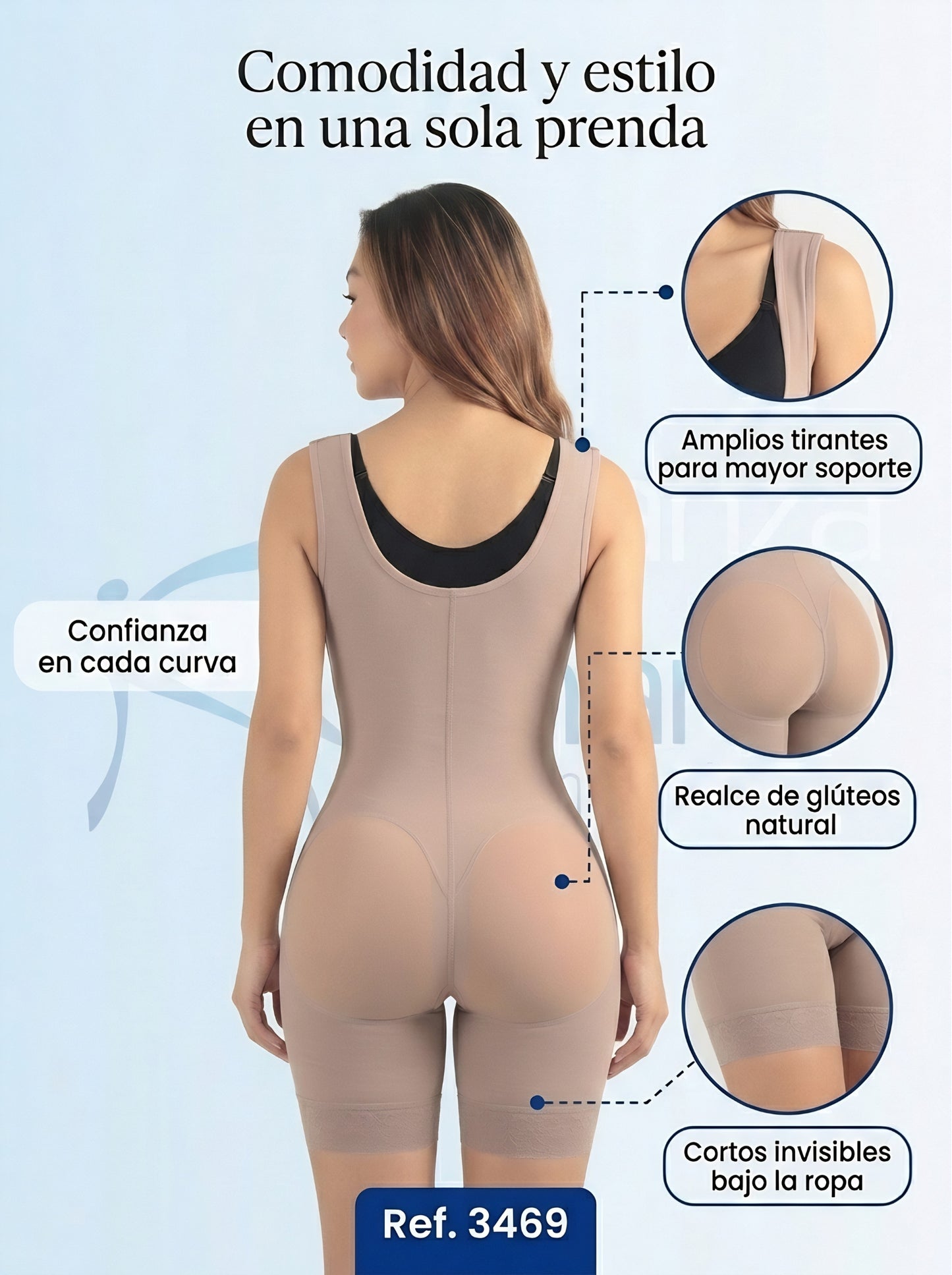 Mod. 3469 Short reloj de arena senos libres con broches