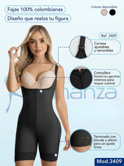 Mod. 3409 Faja Senos libres Zipper Frontal