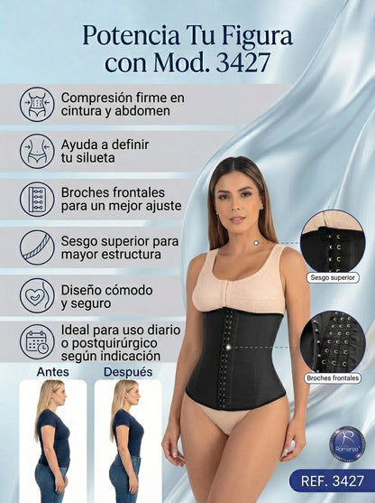 Ref.3427 Cinturilla powernet invisible Gold con broche frontal y varillas metalicas