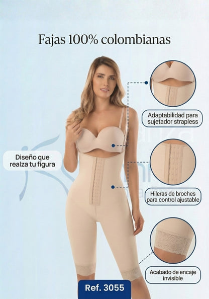 Mod. 3055 A la rodilla senos libres con broches
