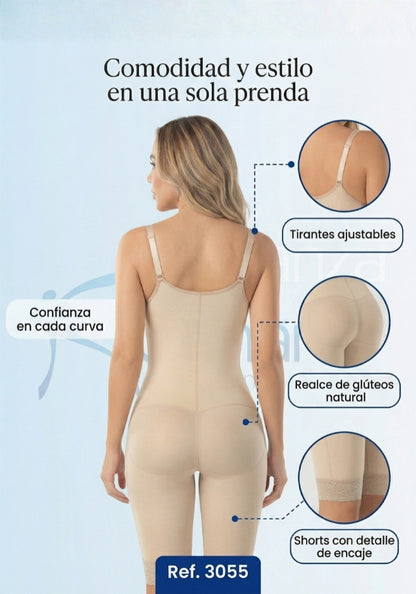 Mod. 3055 A la rodilla senos libres con broches