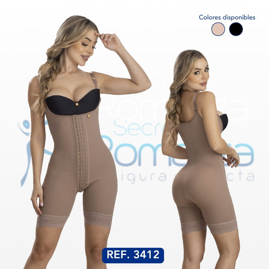 Mod.3412 Short Senos libres con broches tapa perineal abierta