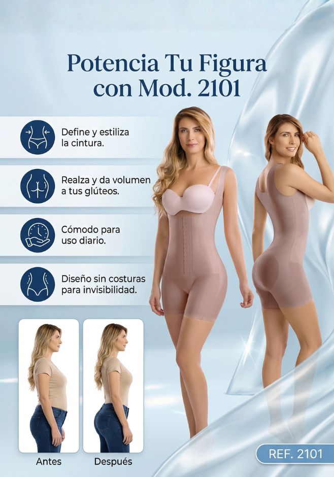 Mod. 2101 Faja Short espalda alta con broches.