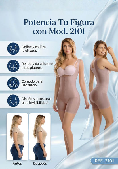 Mod. 2101 Faja Short espalda alta con broches.