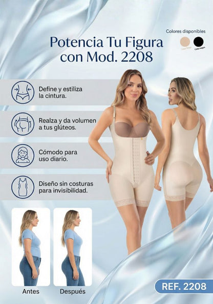 Mod 2208 Short Senos Libres Tapa Abierta con Broches