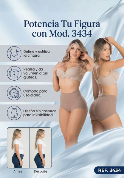 Mod. 3434 Faja tipo cachetero levanta glúteo con elástico