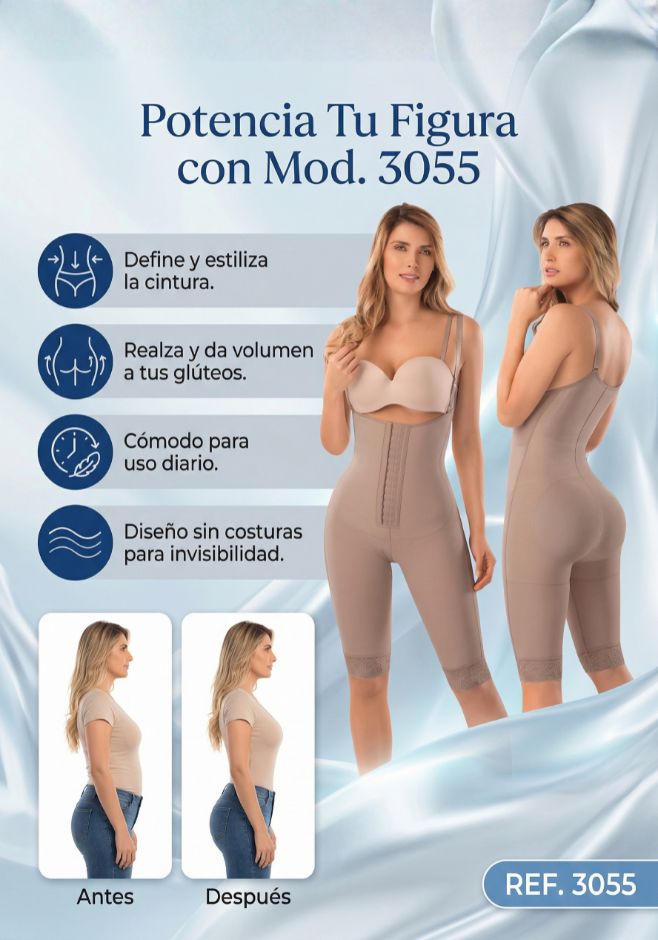 Mod. 3055 A la rodilla senos libres con broches