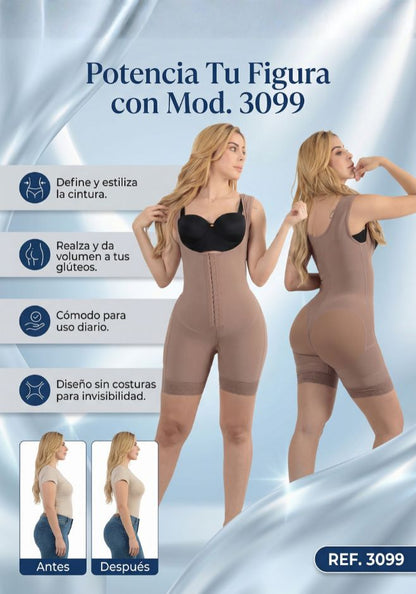 Mod. 3099 Short Senos libres con broches en hombros