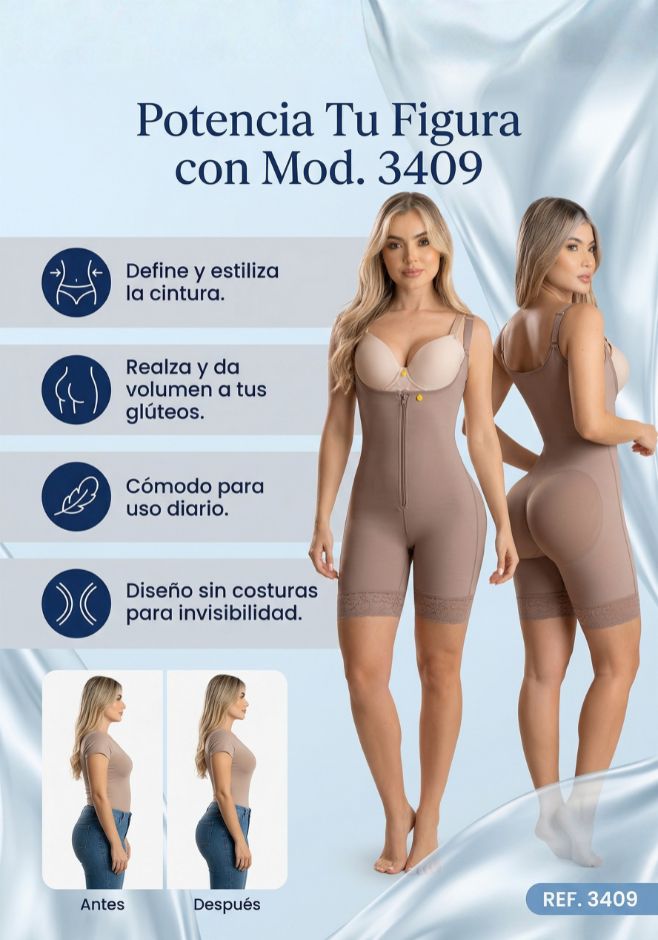 Mod. 3409 Faja Senos libres Zipper Frontal