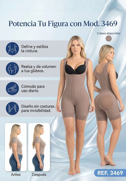 Mod. 3469 Short reloj de arena senos libres con broches