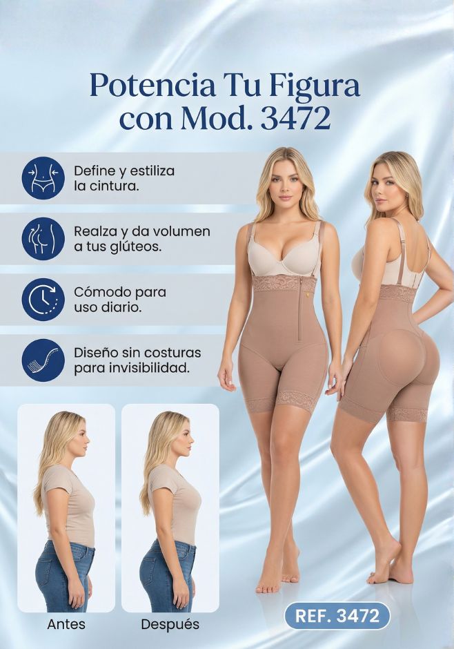 Mod. 3472 Strapless con ziper lateral encaje siliconado