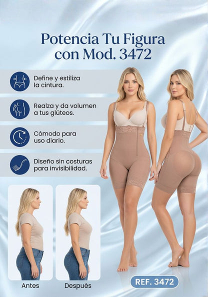 Mod. 3472 Strapless con ziper lateral encaje siliconado
