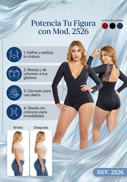 Mod. 2526 Body exterior con encaje en la espalda