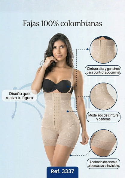 Mod. 3337 Faja short strapless Powernet Jacquard